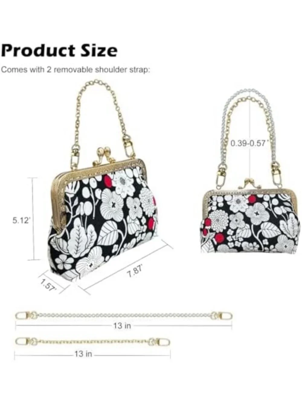 Handmade Cotton Cosmetic Pouch - Cute Kiss-Lock Design, Perfect for Travel